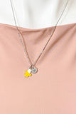 Silver Peel Banana Yellow Charm Necklace, N6733