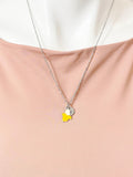 Silver Peel Banana Yellow Charm Necklace, N6733