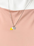 Silver Peel Banana Yellow Charm Necklace, N6733