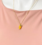 Gold Orange Pomegranate Charm Necklace for Women, N6734