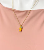 Gold Orange Pomegranate Charm Necklace for Women, N6734