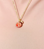 Gold Red Pomegranate Charm Necklace for Women, N6737