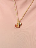 Gold or Silver Red Pomegranate Charm Necklace, N6738