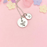 Gold or Silver Holly Flower Charm Necklace for Women, N3836