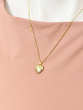 Gold TINY Heart Locket Necklace, Personalized Customized Monogram Made to Order Jewelry, D392G