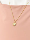 Gold TINY Heart Locket Necklace, Personalized Customized Monogram Made to Order Jewelry, D392G