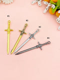 Gold Cross Sword Charm Necklace, N6743