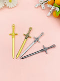 Gold Cross Sword Charm Necklace, N6743
