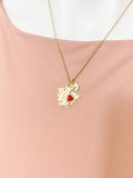 Gold King Queen Ace of Heart Charm Necklace for Women, N6748
