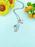 Silver Saxophone Charm Necklace • Music Lover Pendant • Dainty Minimalist Jewelry Gift, N6711