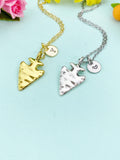 Gold or Silver Arrowhead Charm Necklace • Dainty Minimalist Pendant • Strength Symbol Gift, N6714