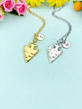 Gold or Silver Arrowhead Charm Necklace • Dainty Minimalist Pendant • Strength Symbol Gift, N6714