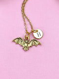 Gold Bat Charm Necklace, N491