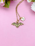 Gold Bat Charm Necklace, N491