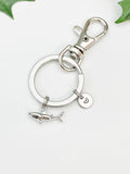 Silver Shark Charm Keychain, Biologist Research Technician Aquarist Jewelry Gifts, N6539K