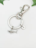 Silver Shark Charm Keychain, Biologist Research Technician Aquarist Jewelry Gifts, N6539K