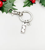 Personalized Domino Keychain – Stainless Steel Number Gift