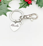 Abuelo Keychain • Stainless Steel Heart Engraved Gift for Grandparents, D612