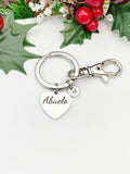 Abuelo Keychain • Stainless Steel Heart Engraved Gift for Grandparents, D612
