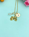 Drama Mask Necklace – Gold Theater Charm with Personalized Initial Charms A–Z Gift for Performer, N4893