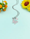 Butterfly Necklace – Silver Pendant with Personalized Initial Charms Gift for Her or Teen, N5883S