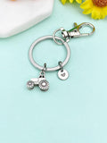 Tractor Keychain - Personalized Initial Charm, Farm Keyring