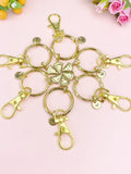 Gold Pizza Slice Keychain – Initial Charm, Foodie Gift
