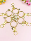 Gold Pizza Slice Keychain – Initial Charm, Foodie Gift