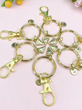 Gold Pizza Slice Keychain – Initial Charm, Foodie Gift