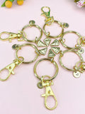Gold Pizza Slice Keychain – Initial Charm, Foodie Gift