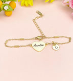 Gold or Silver Auntie Bracelet, Aunt Jewelry, Aunt Gift, D473