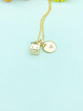 Gold Dice Necklace, Bunco Club Gift, Dainty Necklace, AN124