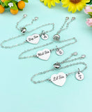 Big Sis Mid Sis Lil Sis Bracelet, Heart, Big Sister Middle Sister Little Sister Bracelet, Sisters Jewelry, Sister Gift, D561S