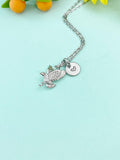 Eagle Necklace – Silver Pendant with Personalized Initial Charms A–Z, N348S