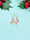 Gold Flamingo Charm Earrings, AN2696