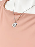 Silver Sunflower Charm Necklace, N1900