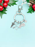 Ambulance Caduceus Stethoscope Charm Keychain, N1981A