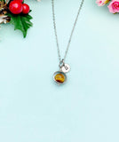 Gold or Silver Tiger Eye Necklace, Natural Gemstone Jewelry, N4691A