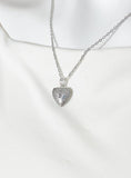 Silver TINY Heart Locket Necklace, D392