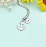 Silver Anchor Charm Necklace, N316