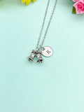 Silver Christmas Bell Charm Necklace, N77