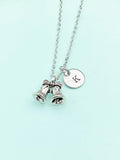 Silver Christmas Bell Charm Necklace, N77