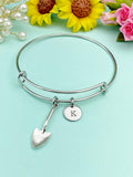 Silver Shovel Charm Bangle Bracelet, N221B