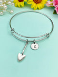 Silver Shovel Charm Bangle Bracelet, N221B