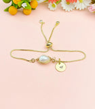 Gold Baroque Keshi Pearl Bracelet with Personalized Initial Charm, N6765