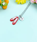 Silver Red Shoe Charm Necklace • Dainty High Heel Pendant • Fashion Lover Gift, N6719