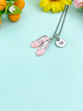 Silver Pink Shoe Charm Necklace • Dainty Shoe Pendant • Fashion Lover Gift, N6720