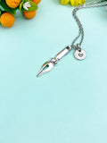 Silver Pen Nib Charm Necklace • Dainty Fountain Pen Pendant • Writer Gift Jewelry, N6721