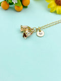 Gold Bellflower Charm Necklace • Dainty Campanula Pendant • Nature Lover Jewelry Gift, N6723
