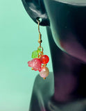 Gold Pearl Flower Earrings • Natural Freshwater Dangle • Dainty Floral Jewelry Gift, N6725